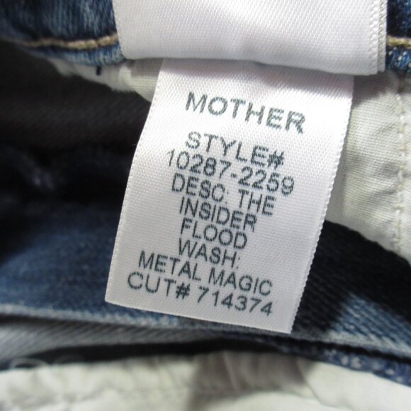 NWT Mother The Insider Flood in Metal Magic Studded Ankle Crop Bootcut Jeans 29 - Picture 7 of 12